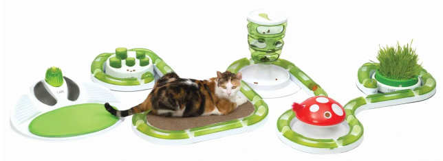 Calico cat in Catit Senses 2.0 playground