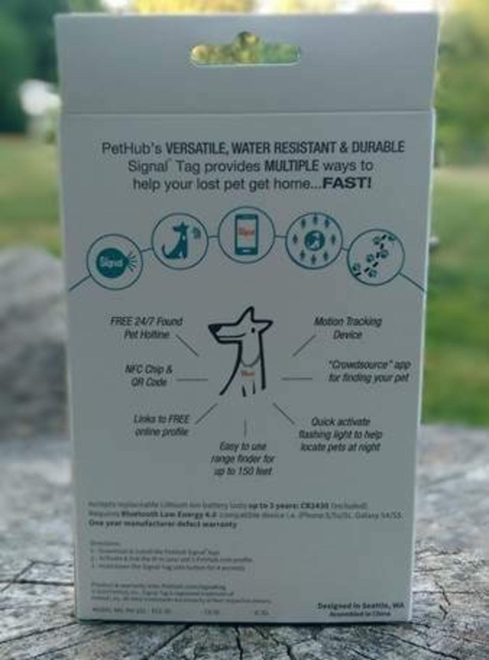 Original PetHub GPS tag packaging 