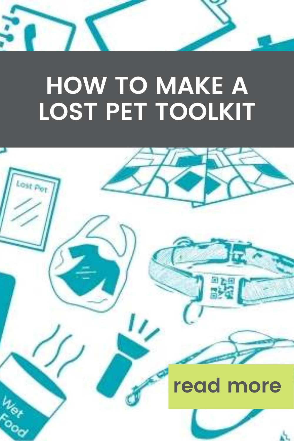 graphic on how to make a lost pet toolkit pinterest image